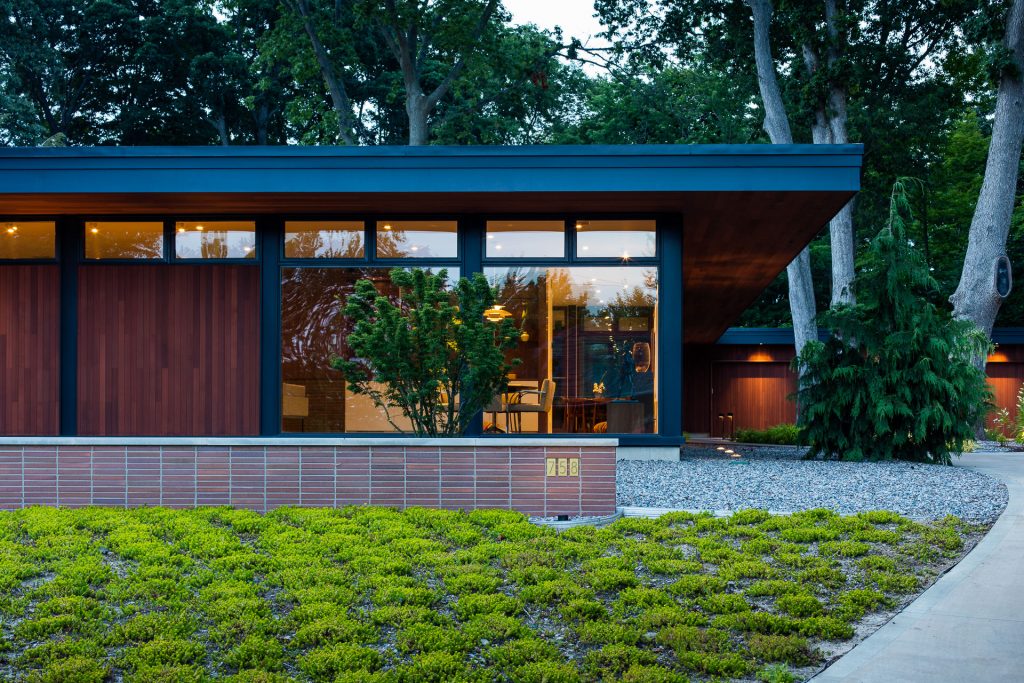 saugatuck mid century modern home plan design warm windows west michigan