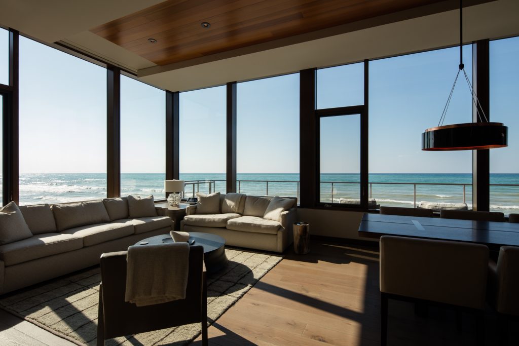 lake michigan water view architecture beach modern home residential
