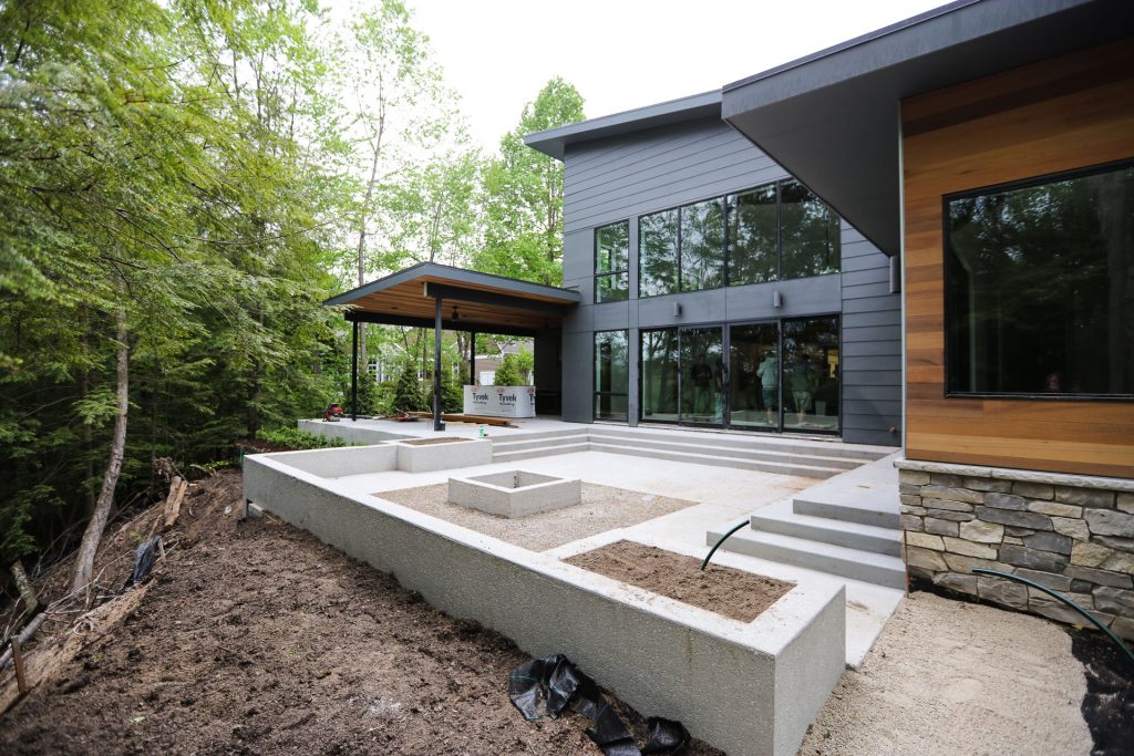 modern custom residence outdoor living by Grand Rapids West Michigan Lucid Architecture