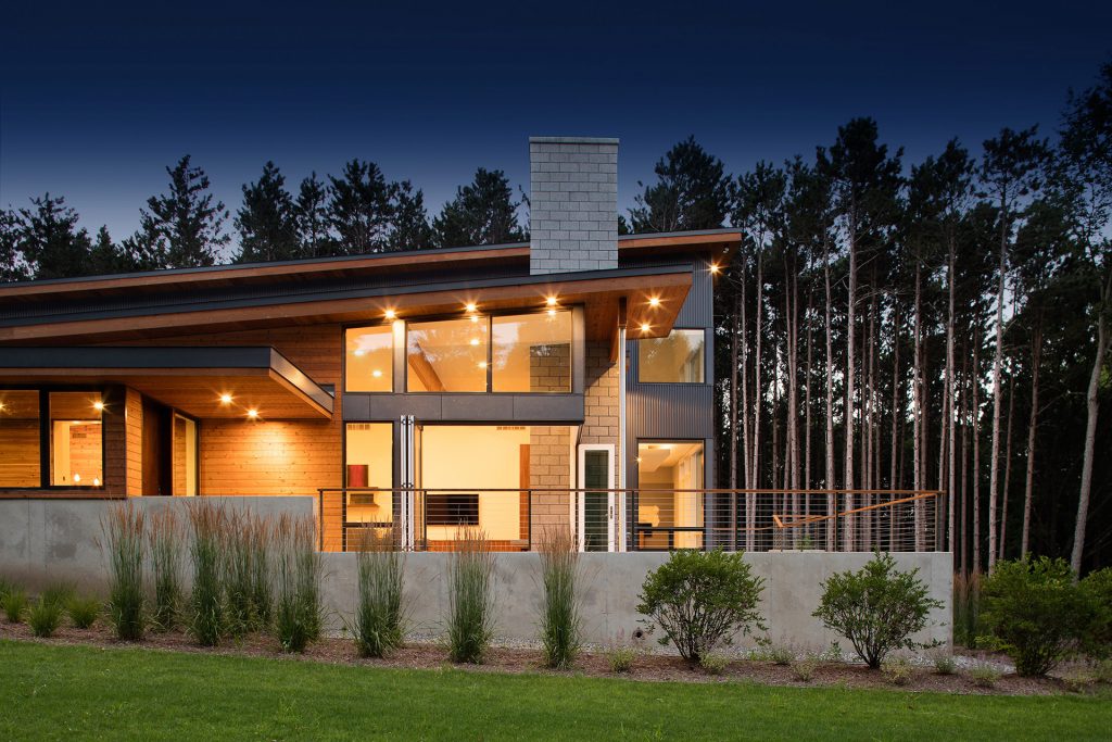 Modern design of the Dogwood residence by Lucid Architecture, Grand Rapids, Michigan.